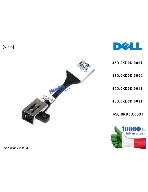 7DM5H Connettore di Alimentazione DC Power Jack DELL Latitude 3410 3510 - 07DM5H Connettore DC Power Jack PJ1116 DELL Latidud...