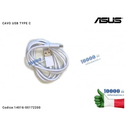 14016-00172200 Cavo Dati Ricarica USB TIPO C Type-C TYPE C ASUS ZenFone [BIANCO]