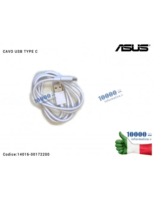 14016-00172200 Cavo Dati Ricarica USB TIPO C Type-C TYPE C ASUS ZenFone [BIANCO]
