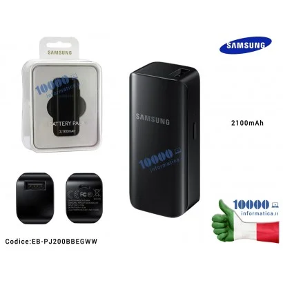 EB-PJ200BBEGWW Batteria Esterna Portatile USB Power Bank SAMSUNG 2100mAh [NERO]
