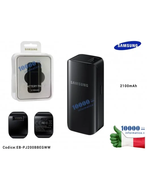 EB-PJ200BBEGWW Batteria Esterna Portatile USB Power Bank SAMSUNG 2100mAh [NERO]