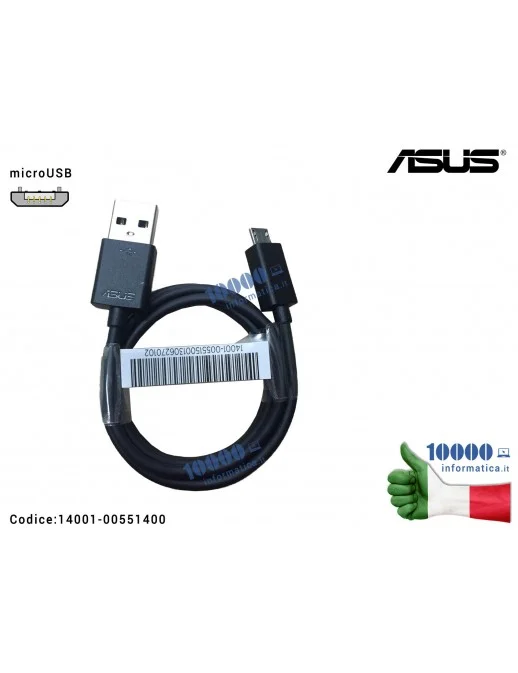 14001-00551400 Cavo Dati Ricarica microUSB ASUS [NERO] Smartphone ZenFone ZenPad 14001-00551300 14001-00551400 14G000515821 1...