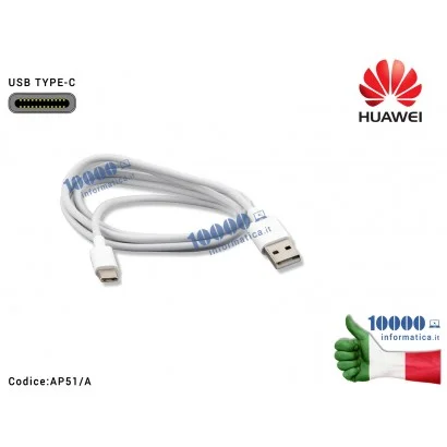AP51/A Cavo Dati Ricarica USB TYPE C HUAWEI P9 PLUS P9+ 1 MT 2A [BIANCO]