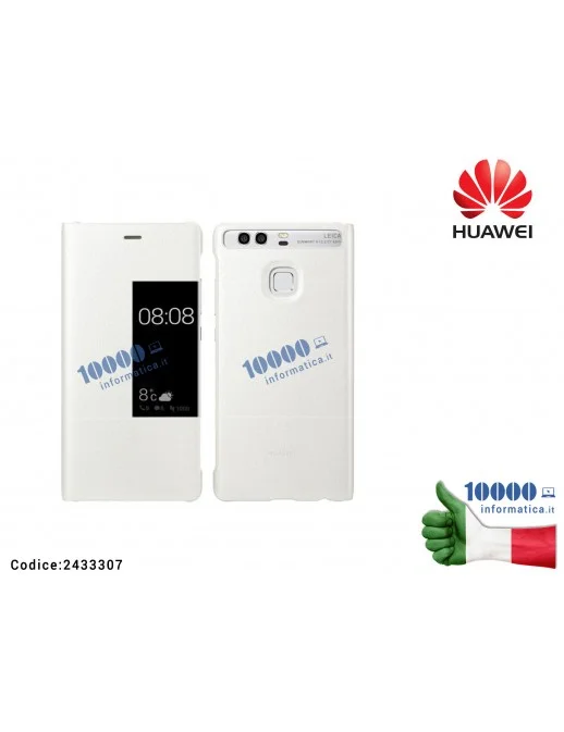 2433307 Cover Custodia Pelle S-View Case HUAWEI P9 [BIANCO]
