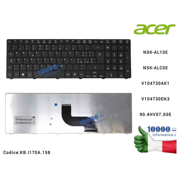 Tastiera Italiana ACER Aspire 5820T 5553G 5551 5625 5736Z 5741G 5745 5810T 5750ZG 5750Z 5820TG 5820TZ NSK-AL10ENSK-ALC0E KB.I170