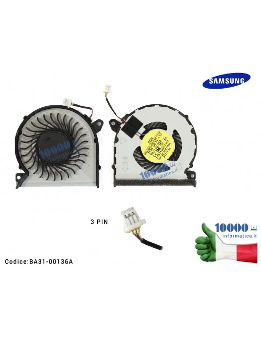 BA31-00136A Ventola di Raffreddamento Fan CPU SAMSUNG NP530U4E 530U4E NP535U4E NP540U4E NP740U3E NP740U3C DFS440605FV0T