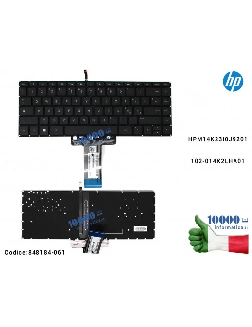 848184-061 Tastiera Italiana Retroilluminata HP Pavilion 14-AB (NERA) [NO FRAME] HPM14K23I0J9201 102-014K2LHA01