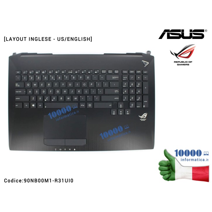 Tastiera Straniera Completa di Top Case Superiore ASUS ROG G750JX G750JW G750 G750JH G750JM G750JS G750JY G750JZ [LAYOUT INGLESE