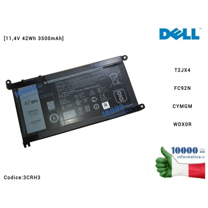 3CRH3 Batteria WDX0R DELL Inspiron 15 5568 13 7368 15 5565 5567 5578 7560 7570 7579 P58F 17 5765 5767 14 7460 [11,4V 42Wh 350...