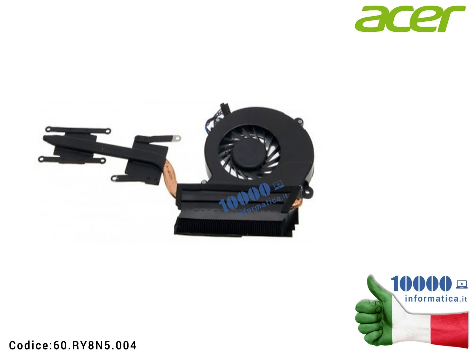 60.RY8N5.004 Ventola Fan CPU + Dissipatore Heatsink ACER Aspire M3-580 M3-580G M3-581G M3-581PT M3-581PTG M3-581T M3-581TG