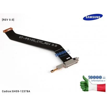 GH59-12378A Connettore Cavo Flex Dock Ricarica SAMSUNG Galaxy Tab 2 GT-P5100 GT-P5110 [REV 0.0] GH59-12378A