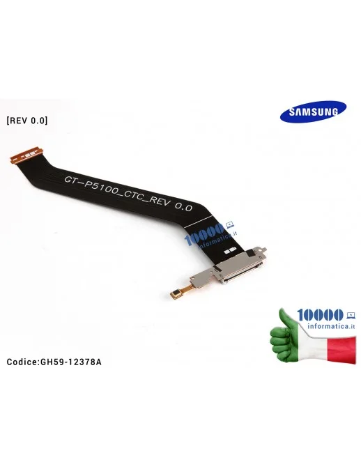 GH59-12378A Connettore Cavo Flex Dock Ricarica SAMSUNG Galaxy Tab 2 GT-P5100 GT-P5110 [REV 0.0] GH59-12378A