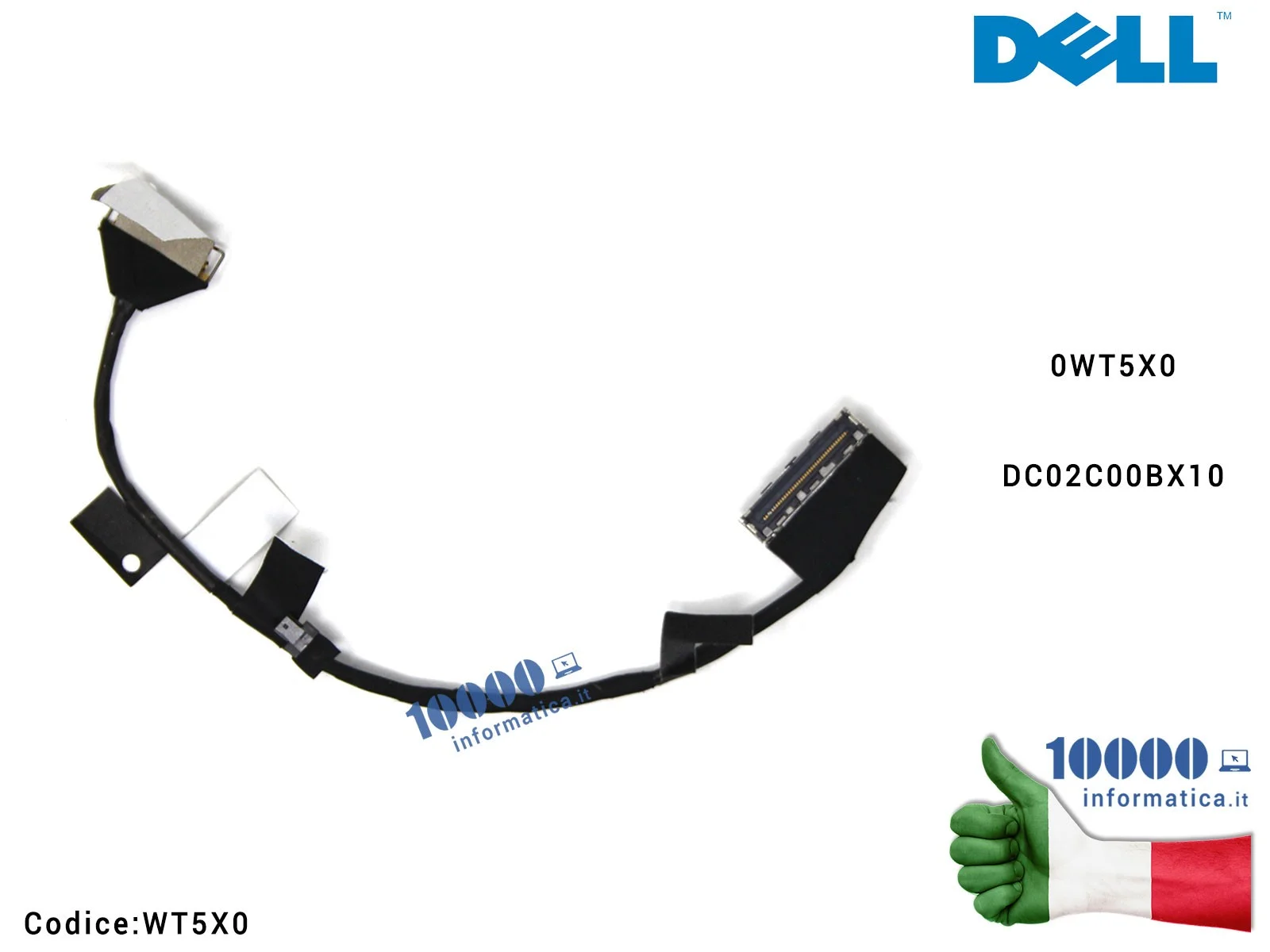 WT5X0 Cavo Flat LCD DELL XPS 13 9350 9360 0WT5X0 DC02C00BX10