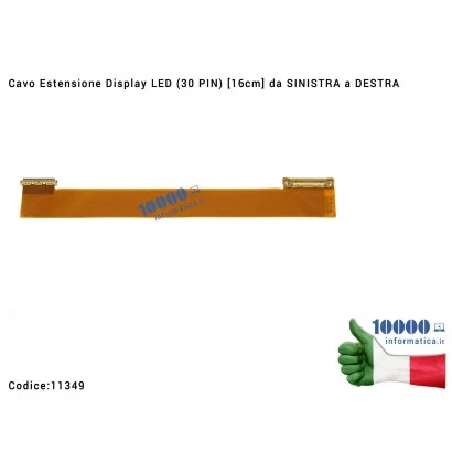 11349 Cavo Estensione Display LED (30 PIN) [16cm] da SINISTRA a DESTRA per panelli da 10,1" a 15,6"