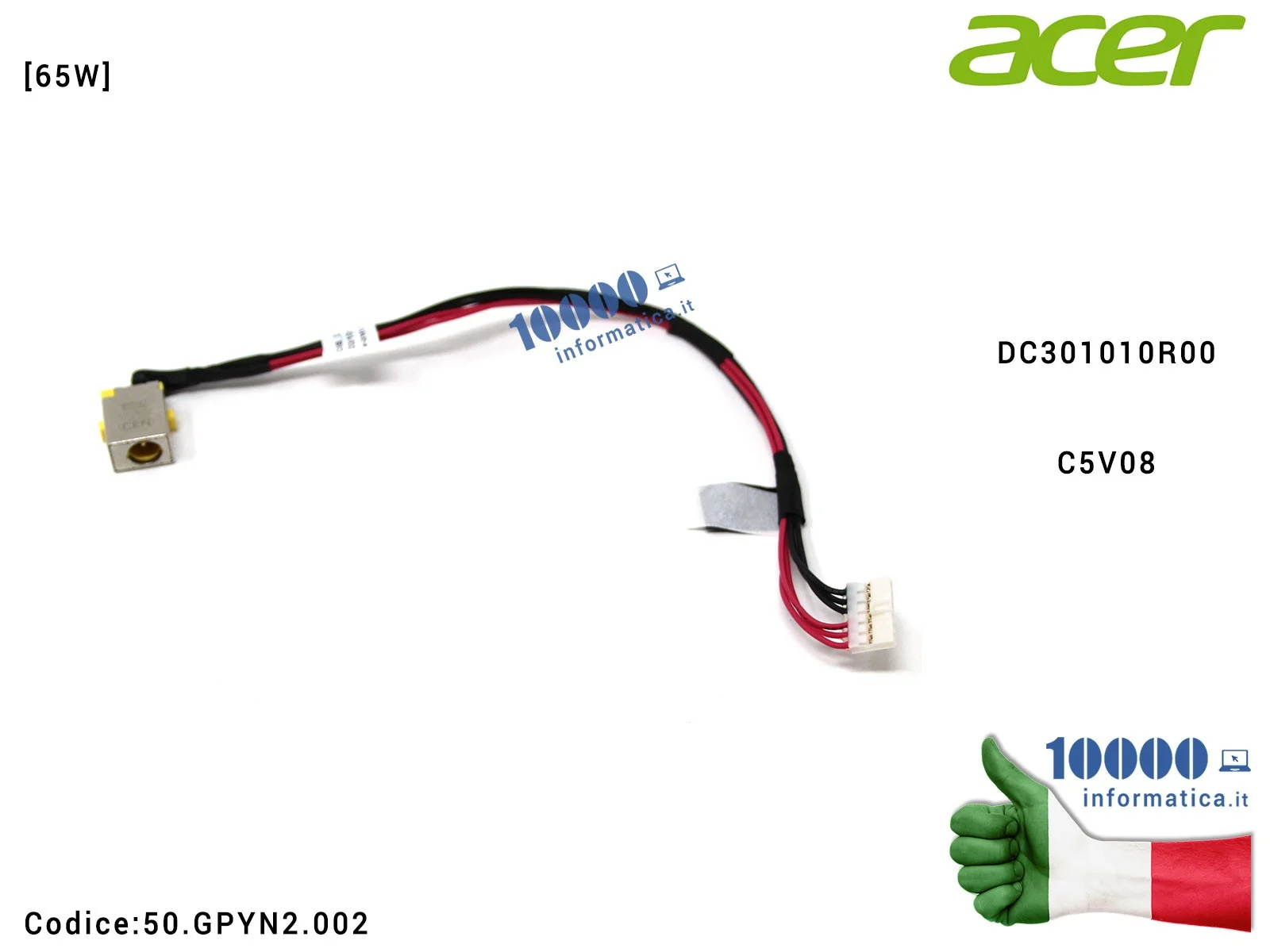 50.GPYN2.002 Connettore di Alimentazione Notebook ACER Aspire A315-41G A515-41G DC301010R00 Connettore DC Power Jack PJ1097 A...