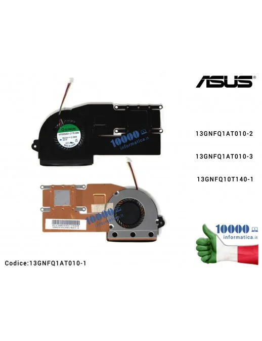 13GNFQ1AT010-1 Ventola di Raffreddamento Fan CPU + Dissipatore Heatsink ASUS VivoBook X201E X202E 13GNFQ1AT010-2 13GNFQ1AT010...