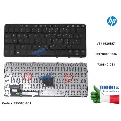 735503-061 Tastiera Italiana HP EliteBook 820 G1 720 G1 (NERA) V141926BK16037B0086006 730540-061