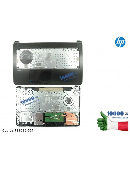 732096-001 Top Case Upper Palmrest Cover Superiore HP Pavilion 15-N completa di Touchpad [Allumino]