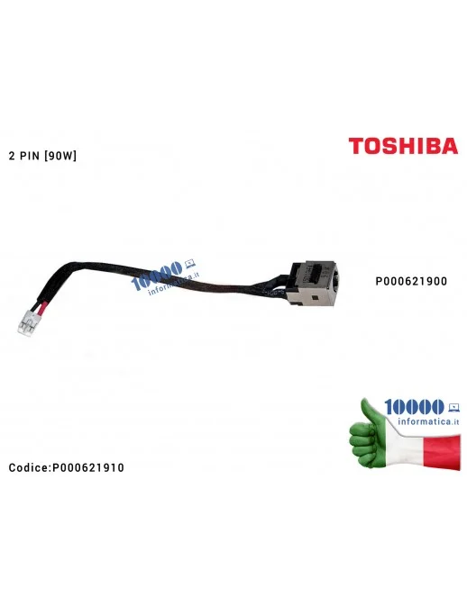 P000621910 Connettore di Alimentazione DC Power Jack TOSHIBA Satellite Pro R50-B R50-B-12Q R50-B-109 [2 PIN] P000621900