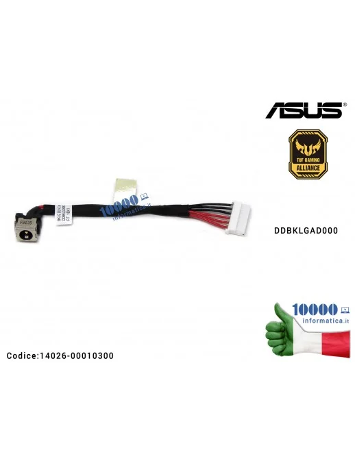 14026-00010300 Connettore di Alimentazione DC Power Jack ASUS TUF Gaming FX504G FX504GD FX504GE DDBKLGAD000 14026-00010300