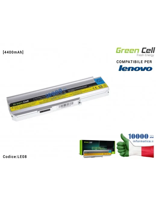 LE08 Batteria 42T4514 Green Cell Compatibile per LENOVO 3000 N100 0768 N200 C200 [4400mAh]