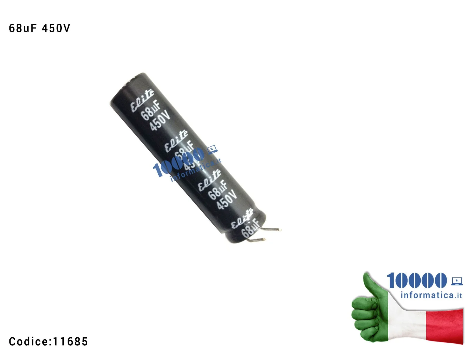 11685 Condensatore Elettrolitico 68uF 450V 105°
