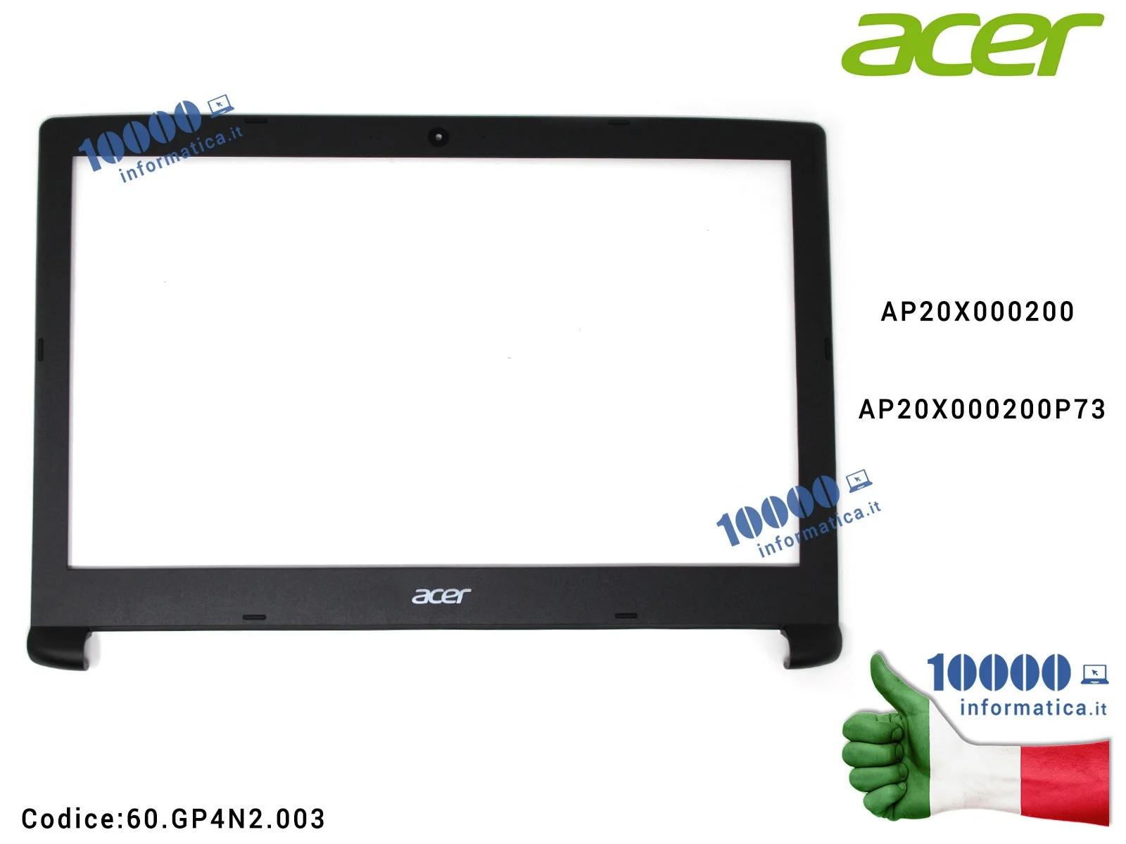 60.GP4N2.003 Bezel Cornice LCD Cover Display Frontale per ACER Aspire A515-41G Cornice Display Bezel LCD ACER Aspire A515-41G...
