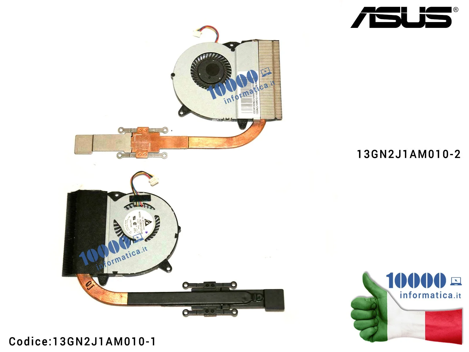 13GN2J1AM010-1 Ventola di Raffreddamento Fan CPU + Dissipatore Heatsink ASUS U32U U32V X32U U32J U32JC U32VJ U82U 13GN2J1AM010-2