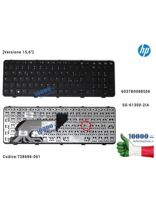 738696-061 Tastiera Italiana HP ProBook 650 G1 ProBook 655 G1 [Versione 15,6"]