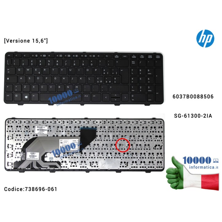 Tastiera Italiana HP ProBook 650 G1 ProBook 655 G1 [Versione 15,6"]
