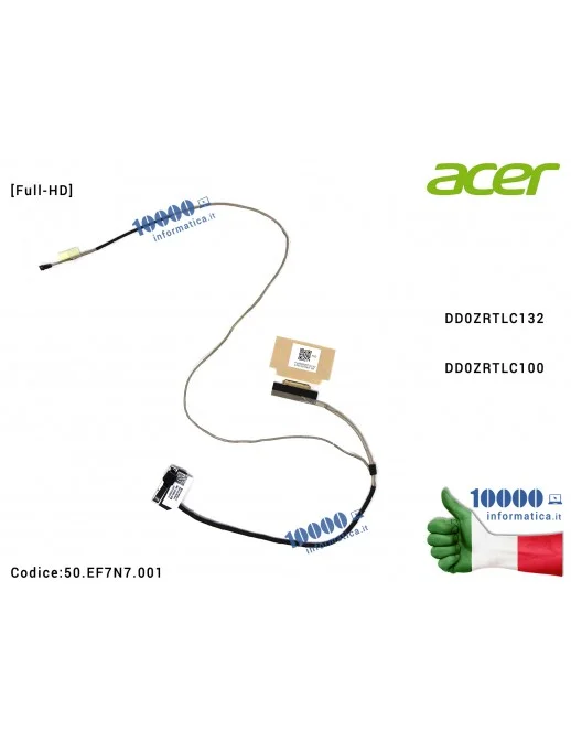 50.EF7N7.001 Cavo Flat LCD ACER Aspire E5-522 E5-532 E5-573 E5-574 E5-573G F5-571 F5-572 Extensa 2511 2520 TravelMate TMP258-...