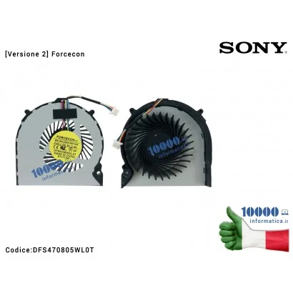 DFS470805WL0T Ventola Fan SONY Vaio VPC-EH VPC-EL [Versione Forcecon] PCG-71C11M SVE171 DFS470805WL0T KSB05105HB