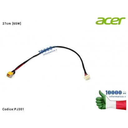 PJ301 Connettore di Alimentazione DC Power Jack PJ301 (65W) ACER Extensa 5235 5635 5635G 5635E (27 cm) Packard Bell TR87