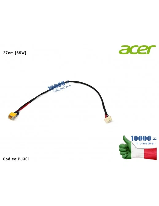 PJ301 Connettore di Alimentazione DC Power Jack PJ301 (65W) ACER Extensa 5235 5635 5635G 5635E (27 cm) Packard Bell TR87