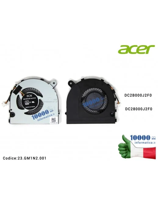 23.GM1N2.001 Ventola di Raffreddamento Fan CPU ACER Aspire VX5-591G DC2B000J2F0 DC28000J2F0