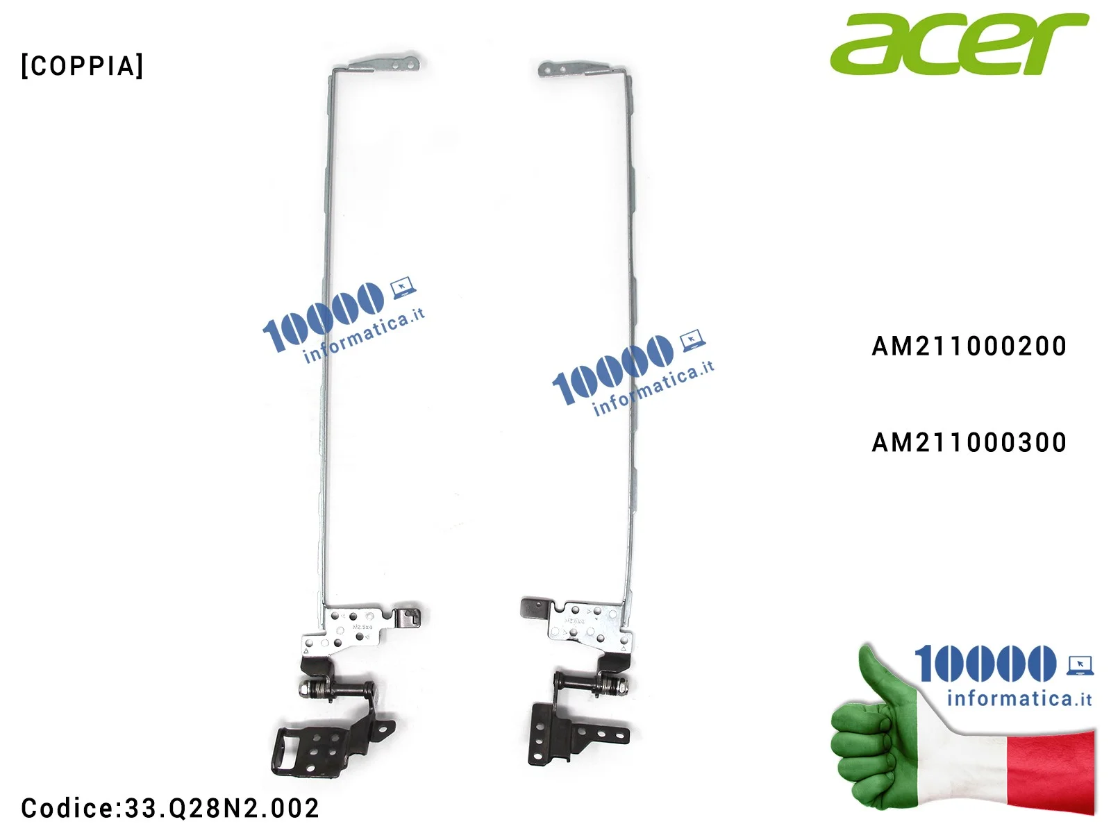 33.Q28N2.002 Cerniere Hinges ACER Aspire AN515-31 AN515-41 Nitro AN515-41 AN515-51 AN515-53 Predator G3-571 G3-572 PH315-51 [...