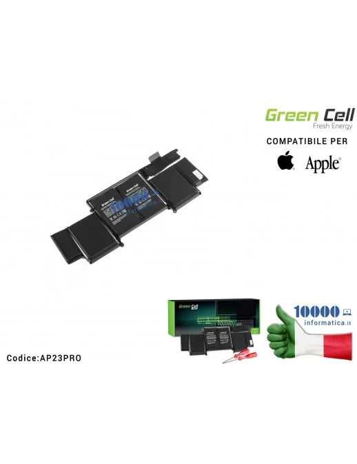 AP23PRO Batteria A1582 Green Cell PRO Compatibile per APPLE MacBook Pro 13 A1502 (Early 2015)