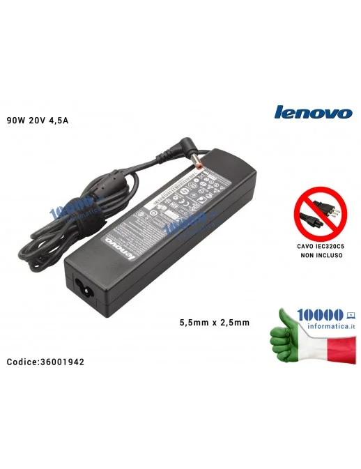 36001942 Alimentatore LENOVO 90W 20V 4,5A [5,5mm x 2,5mm]