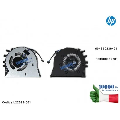 L22529-001 Ventola di Raffreddamento Fan CPU HP Envy 17-BY 17-CA 17-BY0053C 17-BY0021DX 17-BY0061CL 17-BY0053OD 6043B0239401 ...
