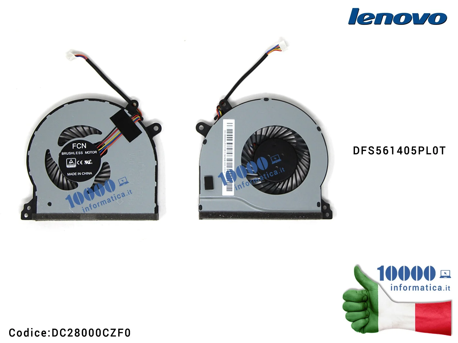 DC28000CZF0 Ventola Fan CPU LENOVO IdeaPad 310-15ISK 310-15ABR DC28000CZF0 DFS561405PL0T