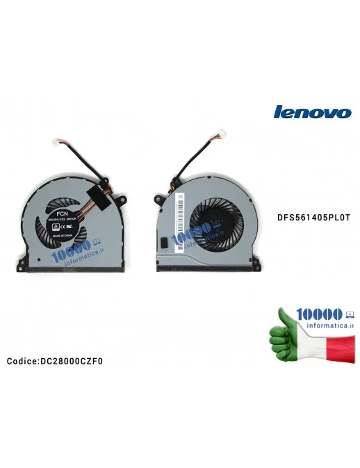 DC28000CZF0 Ventola Fan CPU LENOVO IdeaPad 310-15ISK 310-15ABR DC28000CZF0 DFS561405PL0T