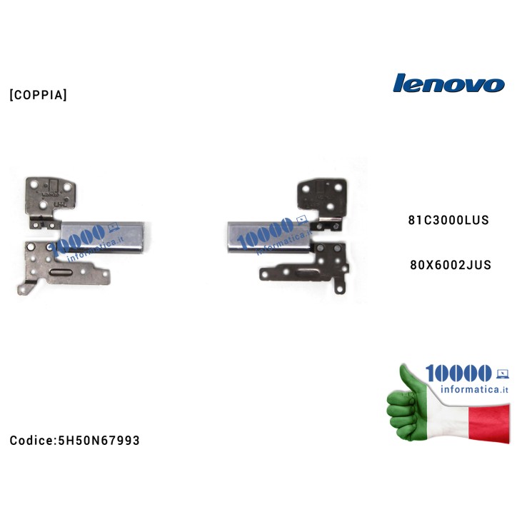 Cerniere Hinges LENOVO Yoga 720-13IKB [COPPIA] 81C3000LUS 80X6002JUS Cerniera Hinge