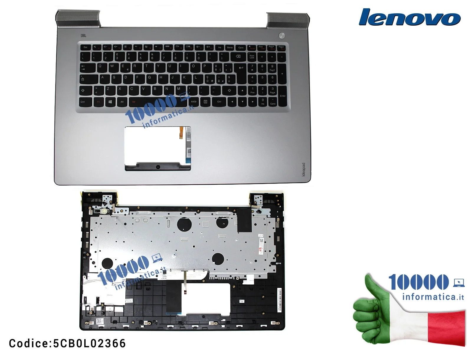5CB0L02366 Tastiera Italiana Retroilluminata Completa di Top Case Superiore LENOVO IdeaPad 700-17ISK (80RV) 5CB0L02366
