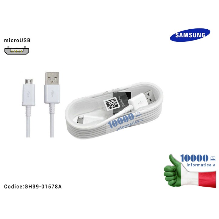 Cavo Dati Ricarica microUSB SAMSUNG ECB-DU4AWE [BIANCO] (1 metro)