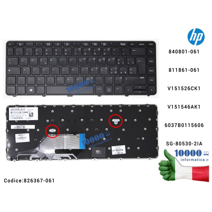 Tastiera Italiana HP ProBook 430 G3 440 G3 440 G3 440 G4 830323-061811839-061 906764-061 822338-061 840801-061 V151546AK1826367-