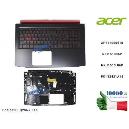 6B.Q2SN2.016 Tastiera Italiana Completa di Top Case Superiore ACER Aspire AN515-41 Nitro AN515-41 AN515-51 AP211000610 NKI151...