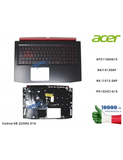 6B.Q2SN2.016 Tastiera Italiana Completa di Top Case Superiore ACER Aspire AN515-41 Nitro AN515-41 AN515-51 AP211000610 NKI151...