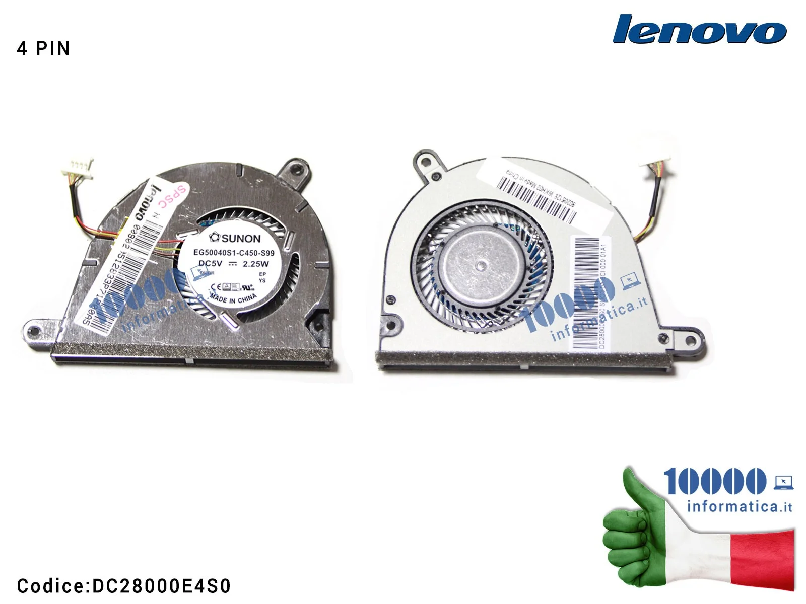 90205128 Ventola di Raffreddamento Fan CPU LENOVO UltraBook Lenovo Yoga 2 13'' DC28000E4S0 EG50040S1-C450-S99 35016803 902051...