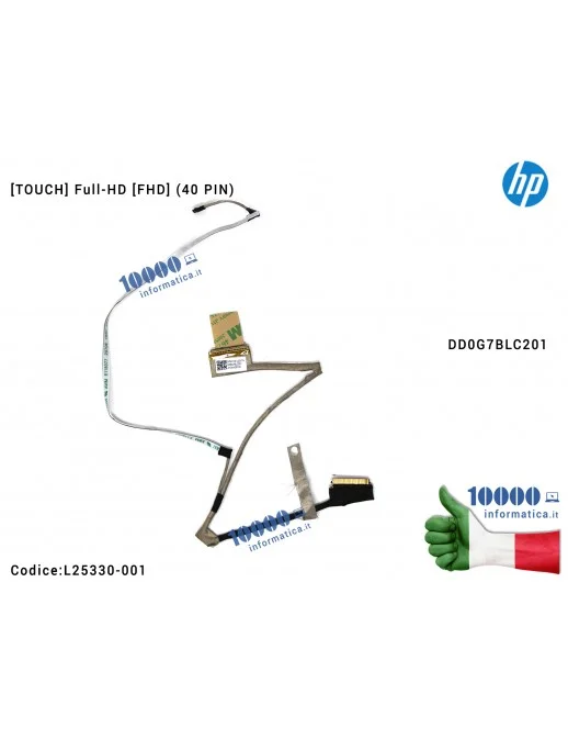 L25330-001 Cavo Flat LCD HP 15-CS 15-CW DD0G7BLC201 [TOUCH] G7B [FHD] (40 PIN) 15-CS0038NL L25330-001