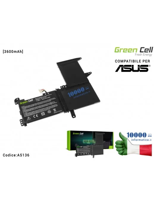 AS136 Batteria B31N1637 Green Cell Compatibile per ASUS VivoBook S15 S510 S510U S510UA S510UN S510UQ 15 F510 F510U F510UA [36...